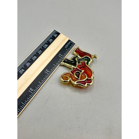 Colorful Elephant Brooch Poured Resin Pin Multicolor Animal Figural Jewelry - Picture 7 of 7